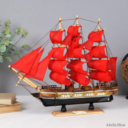 Макет парусного корабля 44х38 см / SH08-R /уп 8/красный парус - Галеонтрейд фото 4