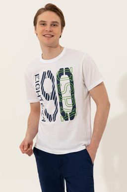 U. S. Polo Assn Мужская белая футболка с круглым вырезом