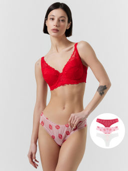 Цена за 2 штуки! Трусы бразилиана женские в наборе, 3 шт