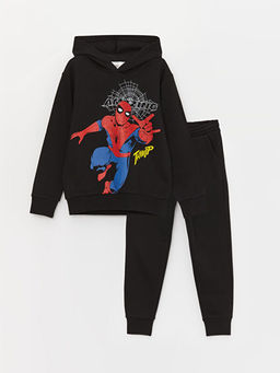 Spiderman Bask?l? Erkek ?ocuk Hoodie ve E?ofman Alt?