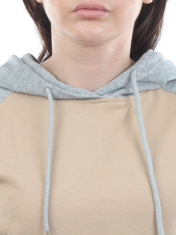 E103 BEIGE/GRAY Толстовка женская (хлопок 90%, полиэстер 10%)