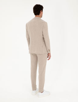 A__k Kahverengi Ekstra Slim Fit Keten Kar___ml_ Tak_m Elbise