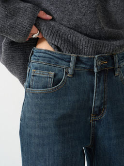 Джинсы женские утепленные темно-синие Bochetti