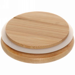 Банка для продуктов стеклянная 1500мл "Хай-Тек" с бамбуковой крышкой и ручкой 8,5*30см