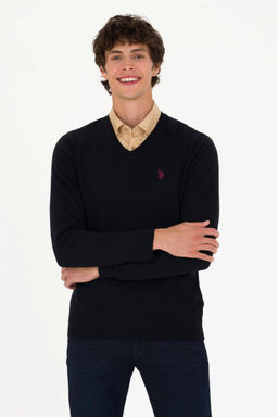 U. S. Polo Assn Мужской черный базовый свитер - U.s. polo assn фото 3