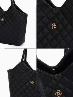 Сумка - шоппер женская на магните, 30×9×29 см, чёрная