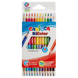 Карандаши Carioca "Bi-Color" 12шт./24цв. трехгранные (42991) двухсторонние