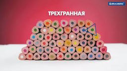 Карандаши цветные BRAUBERG PREMIUM, 6 цветов, трехгранные, грифель 3 мм