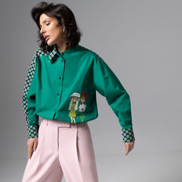 Рубашка комбинированная с сеткой, Моя философия  шик