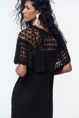 POINTELLE KNIT LONG DRESS WITH RUFFLE - Zara фото 6