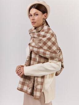 в СОСТАВЕ ШЕРСТЬ и КАШЕМИР Большой, мягкий, теплый однотонный двусторонний палантин. - Tantino фото 6