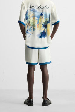 PRINTED SATIN BERMUDA SHORTS - Zara фото 3