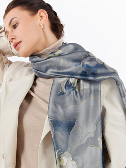 Большой, мягкий, тонкий и очень нежный двусторонний палантин с рисунком - Tantino фото 2