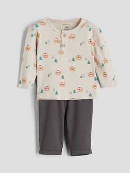 Bisiklet Yaka Erkek Bebek Ti??rt ve Pantolon 2li Tak?m