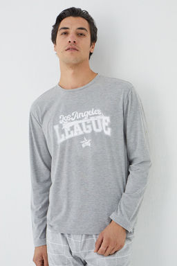 TRENDYOL MAN Gri Regular Fit Ekose Orme Pijama Tak?m? TMNAW25PT00063 - Trendyolmilla фото 4