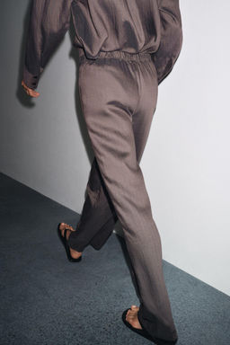 ZW COLLECTION STRIPED PYJAMA TROUSERS - Zara фото 4