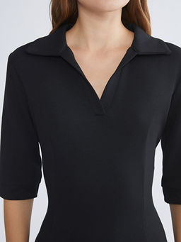 Polo Yaka Belden Oturtmal? Elbise