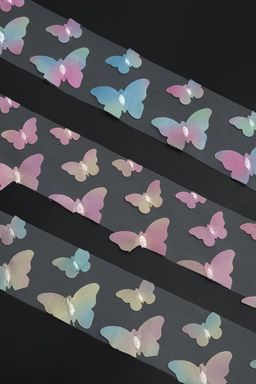 Фатин Бабочки 5,5 см*15 ярд (SF-6045) радужный №3 - Больше подарков фото 2