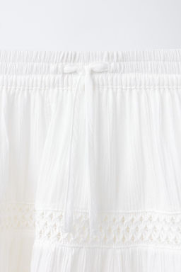 FALDA ROM?NTICA PANELES ENTRED?S / Blanco - Zara фото 3