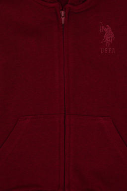 Erkek _ocuk Bordo Basic Kap__onlu Sweatshirt Sepette S_rpriz _ndirim - U.s. polo assn фото 3