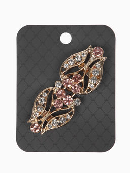 Зажим для кардигана "Ажур", бутон, цвет бело-золотой в золоте