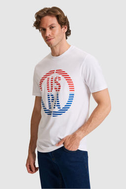 Erkek Regular Fit Bisiklet Yaka Beyaz Ti__rt