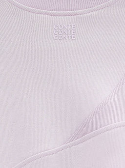 CONTE Комбинированная футболка из футера c вставками в рубчик LD 2573 lavender