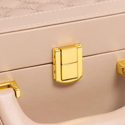 Шкатулка кожзам для украшений чемодан Крупная клетка бежевая 9х25х17 см - Simaland фото 6