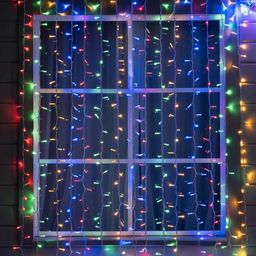 Гирлянда «Занавес» 2×3 м, IP65, УМС, белая нить каучук, 600 LED, свечение мульти, 220 В