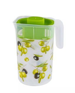Кувшин 2л с крышкой с декором Fresh олива - Полимербыт фото 4