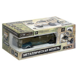 Джип металлический Армия, 1:24, открываются двери, капот, багажник, инерция, цвет зелёный - Автоград фото 9