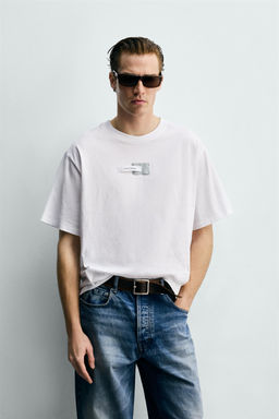 CAMISETA BOXY FIT ETIQUETAS / Blanco - Zara фото 2