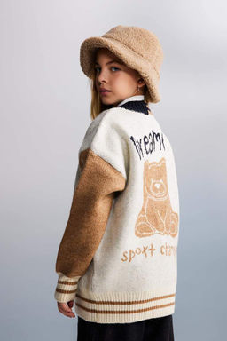 Кардиган для девочек с V-образным вырезом - Defacto фото 4