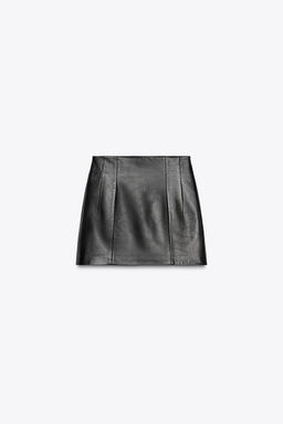 ZW COLLECTION LIMITED EDITION 100% LEATHER SHORT SKIRT - Zara фото 5