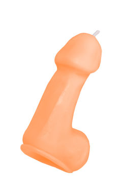 Свеча Pecado BDSM Пенис средний, оранжевая, 47 гр.