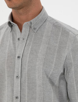 Gri _izgili Regular Fit Desenli G_mlek