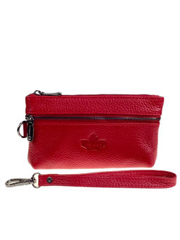 Женский кошелёк из натуральной кожи, цвет бордово-красный