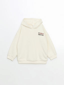 Kap??onlu Bask?l? Erkek ?ocuk Sweatshirt