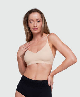 Топ-бюстье бюстгальтер бесшовный Vanessa for me S008 нейлон, эластан бежевый размеры S, M, L, XL