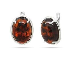 Серьги из серебра янтарь, СП13