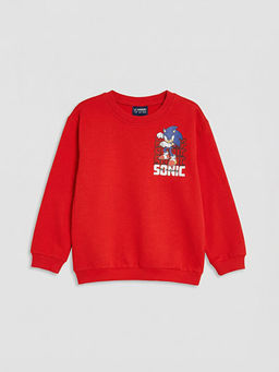 Sonic Bask?l? Erkek ?ocuk Kal?n Sweatshirt ve E?ofman Alt?