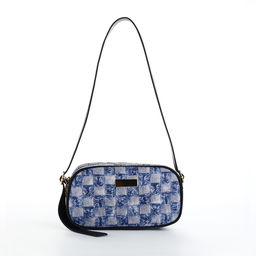 Сумка женская кросс-боди на молнии, 20.5×6.5×11.5 см, в клетку, синяя