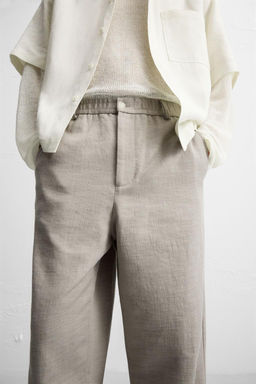 TEXTURED REGULAR FIT TROUSERS - Zara фото 25