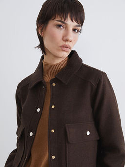 G?mlek Yaka Kad?n Ka?e Ceket