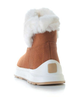 10-M7 BROWN Ботинки зимние женские (натуральная замша, нат.мех и шерсть)