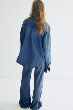 Camisa denim con cuello lazo - H&m фото 6