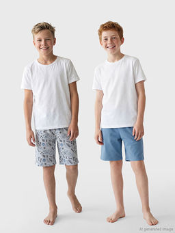 Beli Lastikli Erkek ?ocuk Pijama ?ort 2li