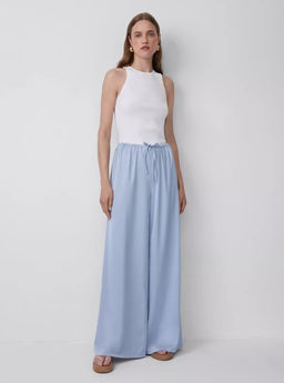 Брюки широкие из сатина