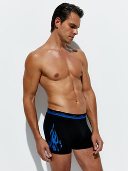 OmU 1234B Fiamma (пламя) Боксеры мужские с открытой резинкой NEW YEAR - Nero/Blu