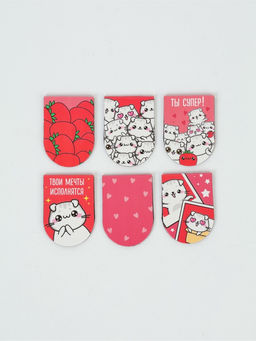 Цена за 2 шт. Закладки магнитные для книг, 6 шт "Самой красивой"